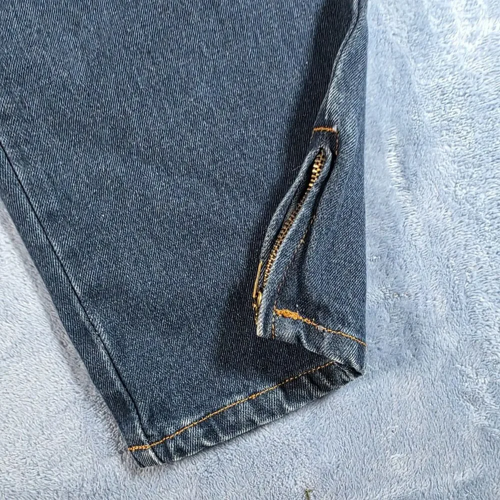 Vintage Y2K Bongo High Waisted Mom Jeans Hibiscus Embroidered Ankle Zip 20W Plus